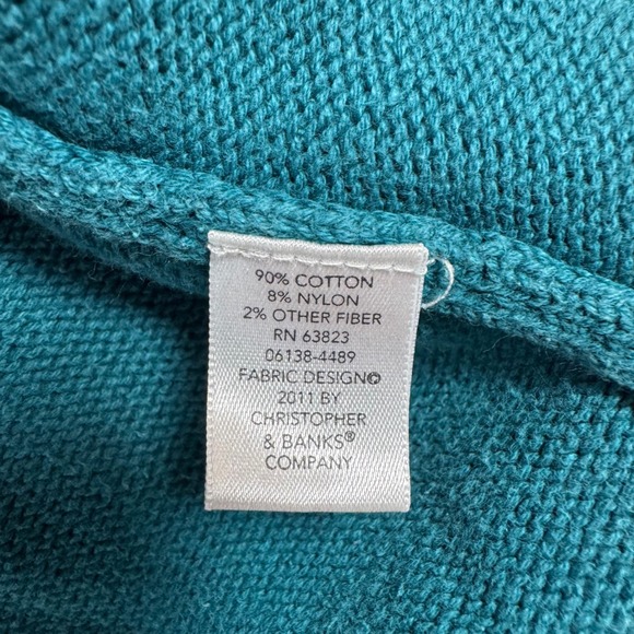 Christopher Bank Women L Teal Snowflake Fair Isle Pullover Sweater Nordic Scandi - Picture 4 of 9
